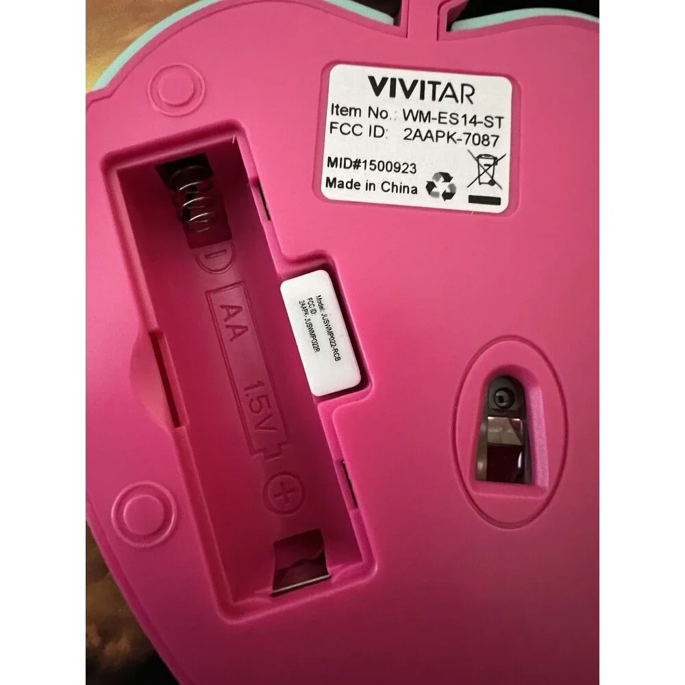 Vivitar Strawberry Wireless Optical Mouse – Pink & Green USB Receiver Included
